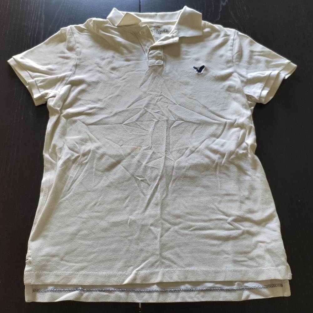 American Eagle Polo Shirt Vintage Fit Short-sleeve White Medium